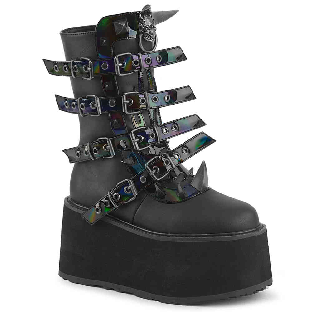 DemoniaCult - DAMNED-156 Platform Boots - Black